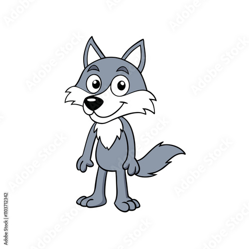 Wolf cartoon vector design illustration