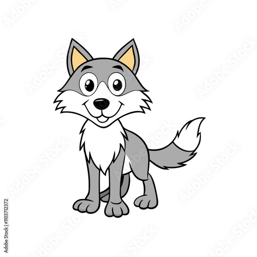 Wolf cartoon vector design illustration
