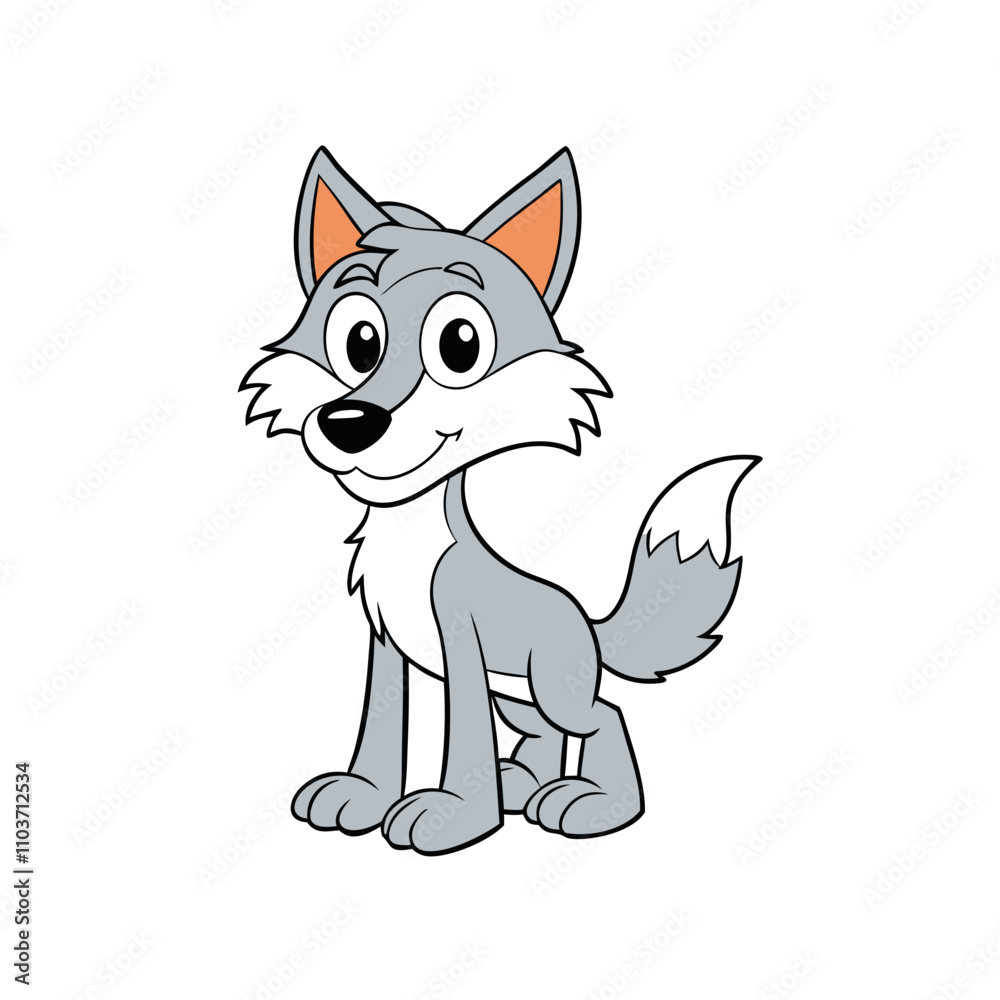 Obraz premium Wolf cartoon vector design illustration