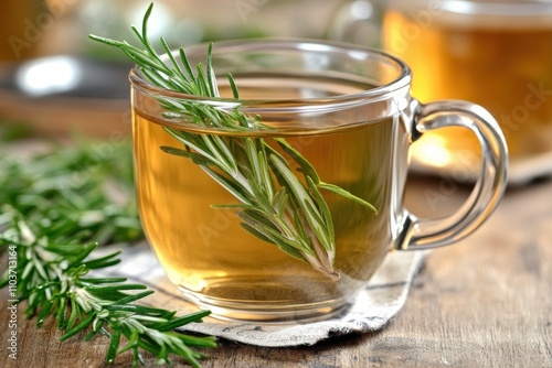 Rosemary infused herbal beverage photo