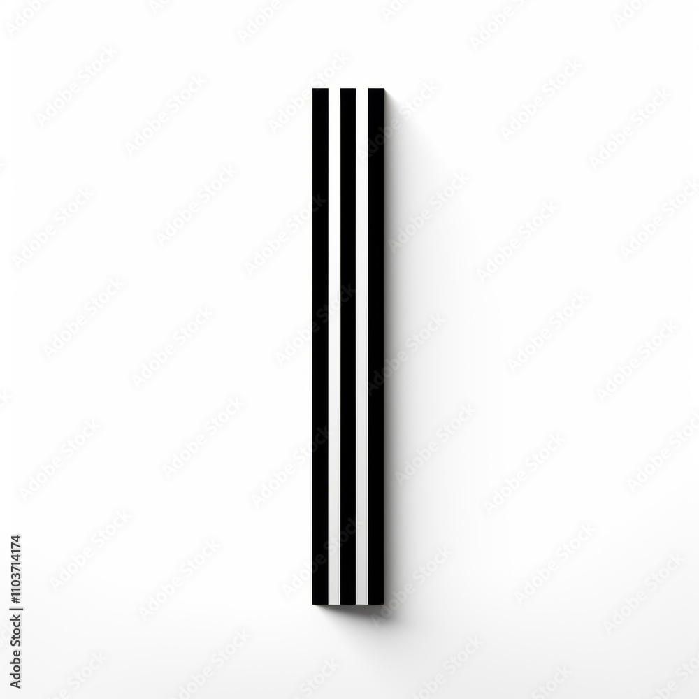Minimalistic Vertical Design Element with Black and White Stripes on a Plain White Background for Modern Art and Graphic Design Projects Minimalistic Vertical Design Element with Black and White Stripes on a Plain White Background for Modern Art and Graphic Design Projects