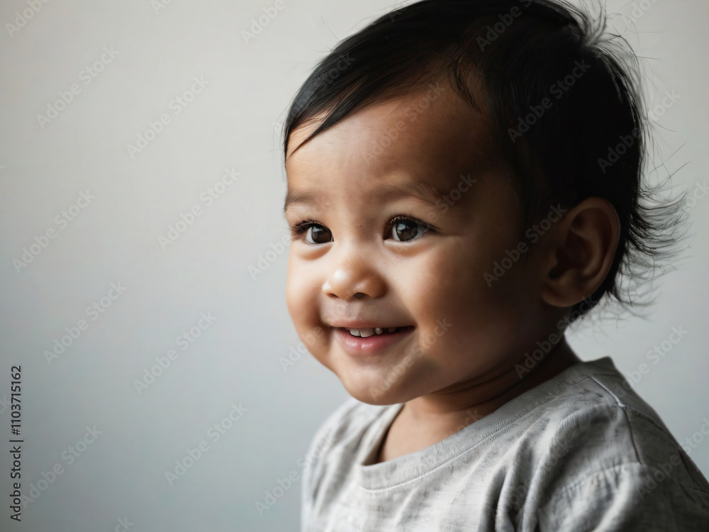 A baby with eyes filled with curiosity and joy. A baby with eyes filled with curiosity and joy.