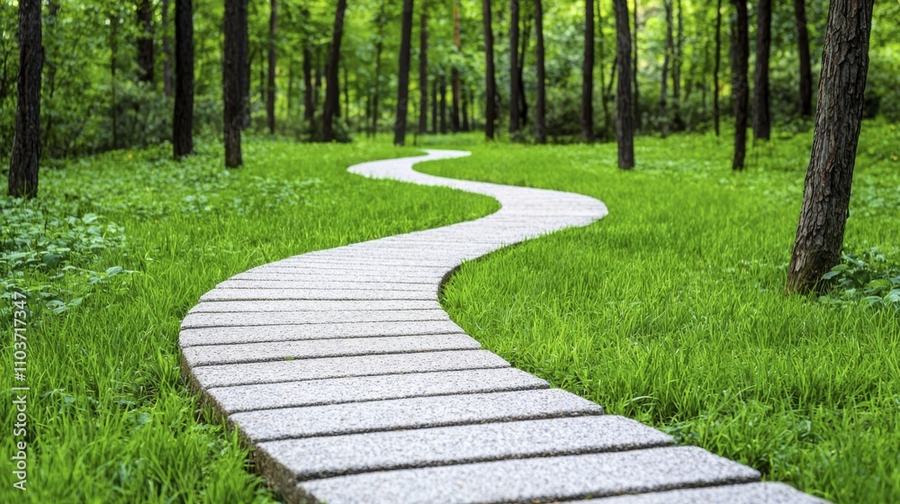 Winding Stone Path in Lush Green Forest | Nature and Outdoor Photog...