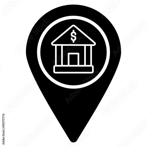 Bank Location  Icon Element For Design