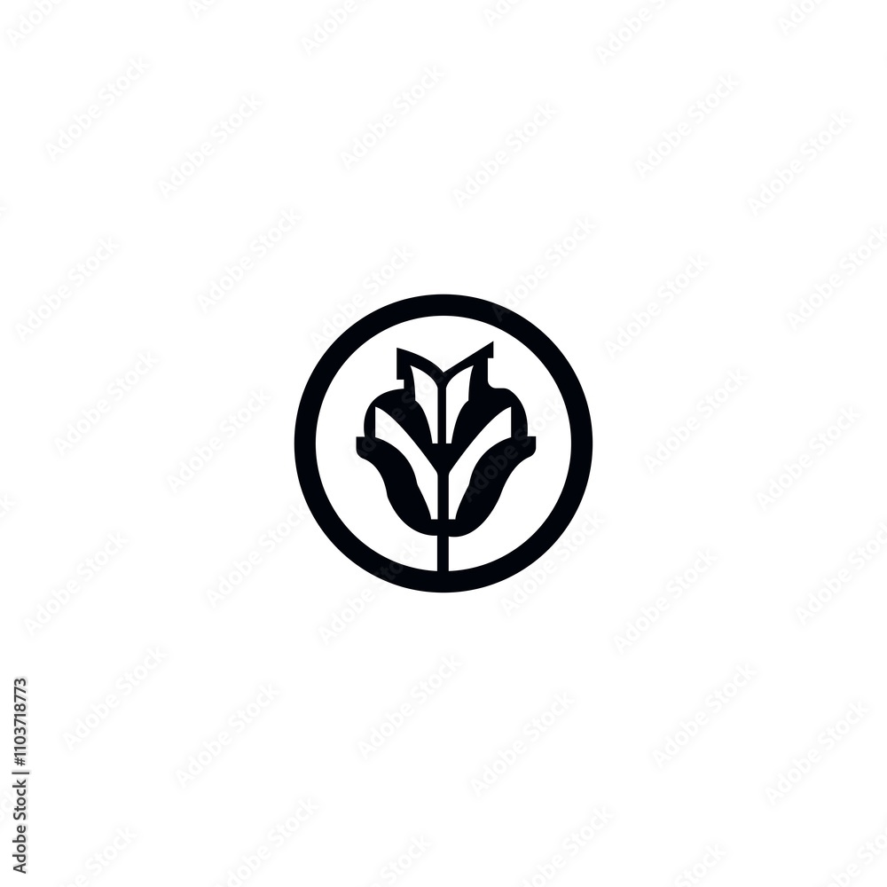 Circle forest vector logo template design Circle forest vector logo template design
