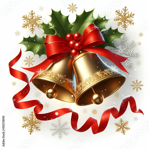 christmas bells with ribbon