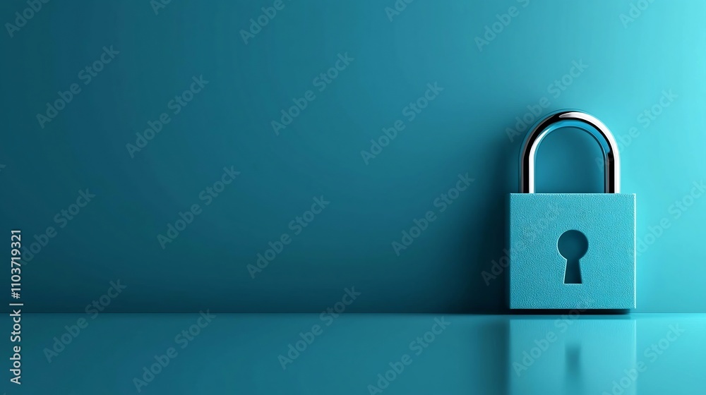 Minimalist Digital Security Padlock Representing Privacy and Authentication Minimalist Digital Security Padlock Representing Privacy and Authentication
