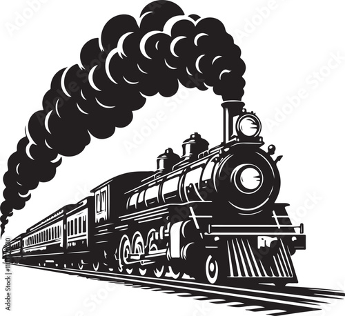 silhouette train and rail icon design 
