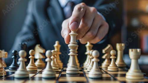 hand with chess generated by AI technology