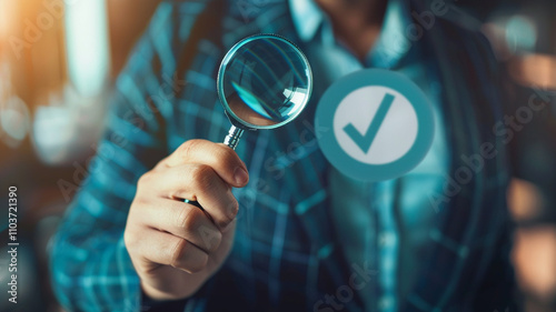 person pressing a button generated by AI technology