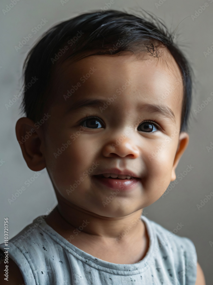 A baby with eyes filled with curiosity and joy. A baby with eyes filled with curiosity and joy.