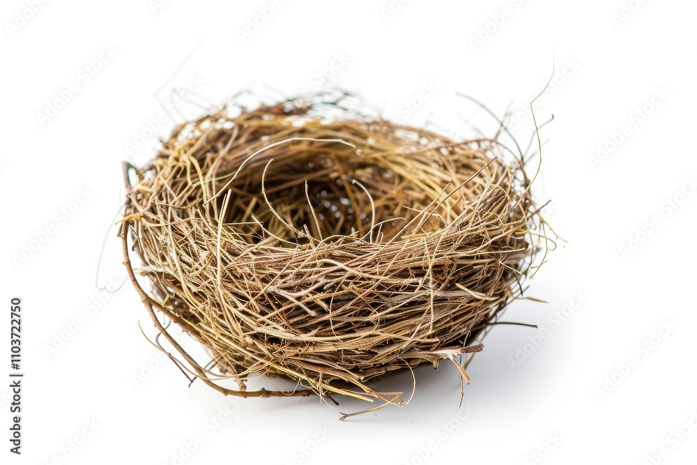 Lonely bird nest on white background Lonely bird nest on white background