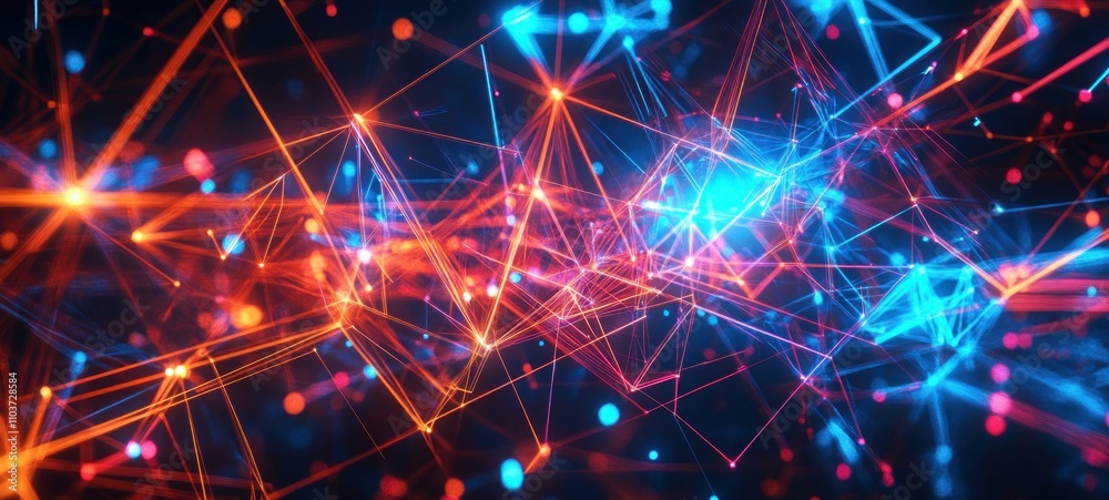 Abstract Network Connection: A Symphony of Light and Data Abstract Network Connection: A Symphony of Light and Data