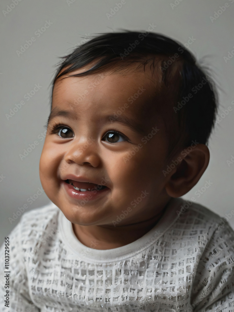 A baby with eyes filled with curiosity and joy. A baby with eyes filled with curiosity and joy.