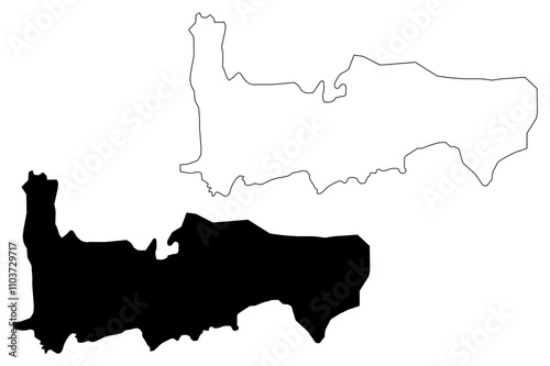 Hama Governorate (Governorates of Syria, Syrian Arab Republic) map vector illustration, scribble sketch Hama map