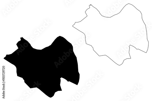 Damascus Capital City (Governorates of Syria, Syrian Arab Republic) map vector illustration, scribble sketch Damascus map