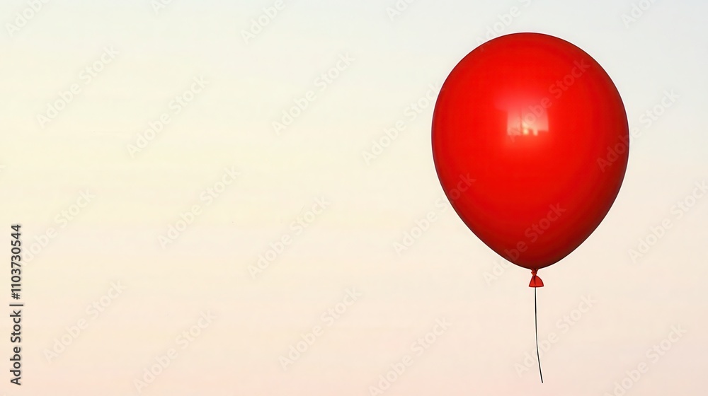 A serene red balloon drifts in a pale sky, epitomizing simplicity and freedom with a vibrant burst of color. A serene red balloon drifts in a pale sky, epitomizing simplicity and freedom with a vibrant burst of color.