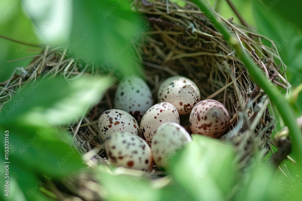 Starling caring for chicks in nest Starling caring for chicks in nest