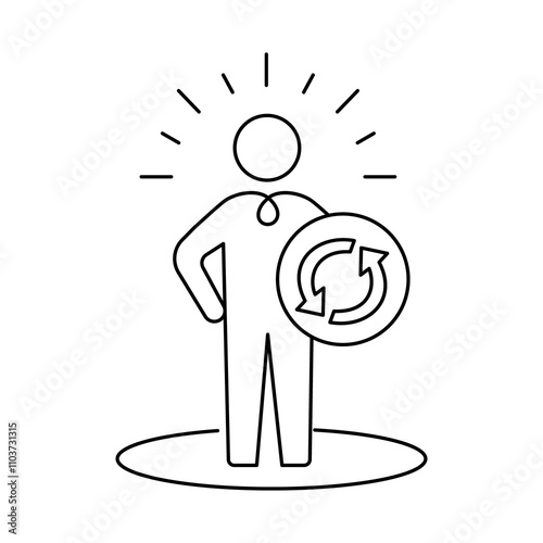 Monoline Metabolism Icon. Simple Line Metabolic Process Icon. Minimalist Healthy Lifestyle Vector.
