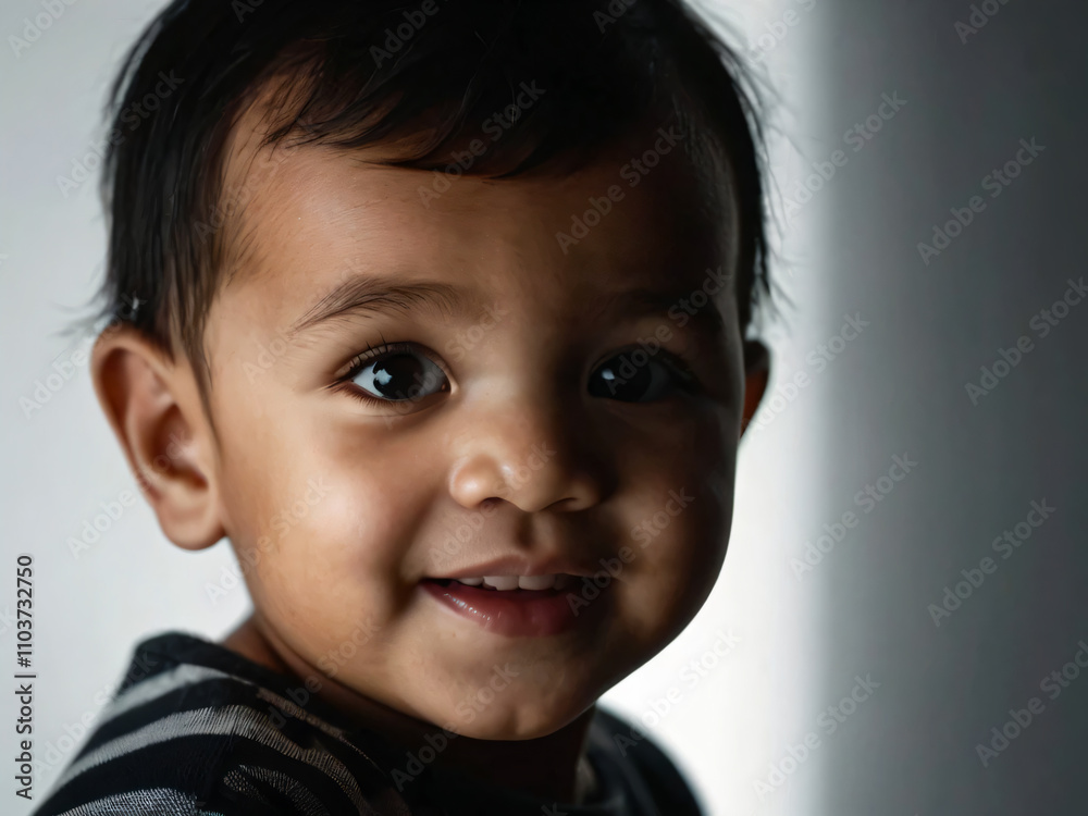 An infant radiating happiness and wonder. An infant radiating happiness and wonder.