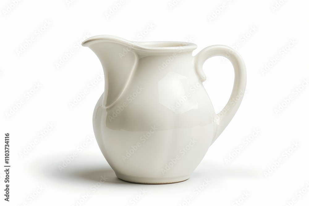 White background isolated empty creamer White background isolated empty creamer