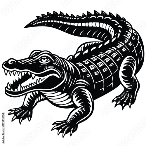 Alligator Logo Icon Vector Illustration Design photo