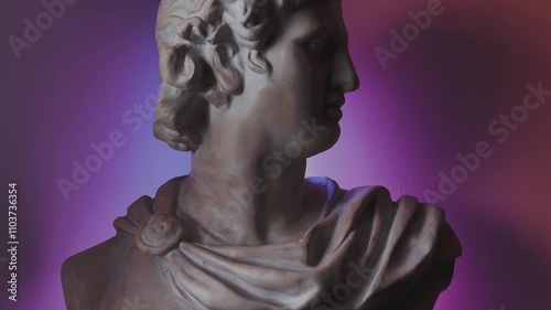 Greek Bust With Neon Lights
