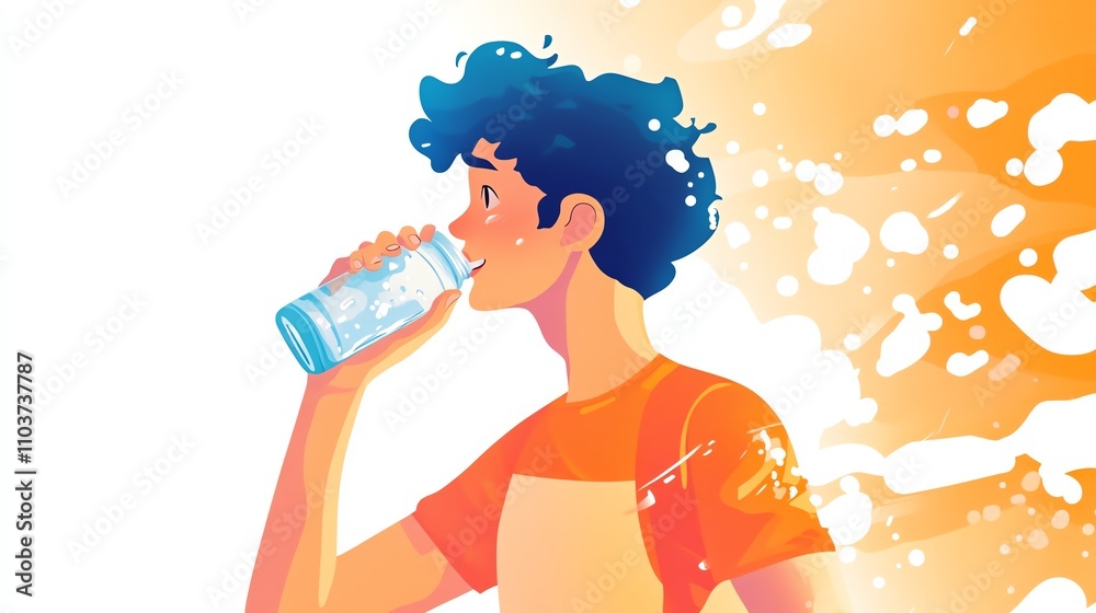 a 2D cartoon illustration of a person drinking a green smoothie, healthy and refreshing, white background--ar 16:9 a 2D cartoon illustration of a person drinking a green smoothie, healthy and refreshing, white background--ar 16:9