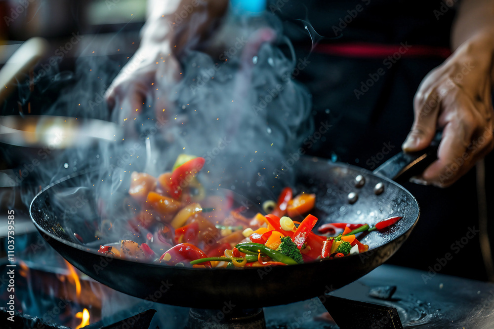 Feshly cooked dish modern serving generative AI image Feshly cooked dish modern serving generative AI image