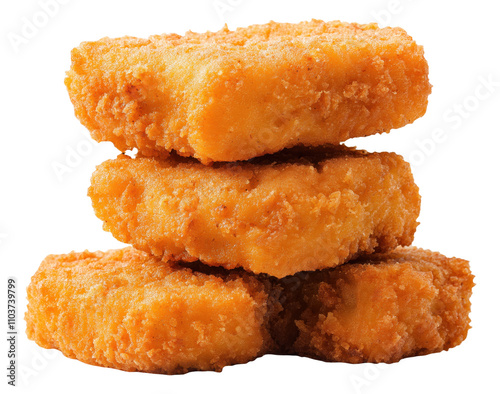 PNG Three stacked chicken nuggets photo