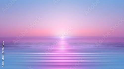 Serene pastel sunset over tranquil ocean waters