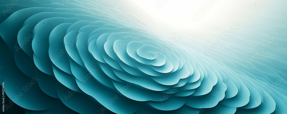 Abstract Teal Rose Layers Design Illustration Abstract Teal Rose Layers Design Illustration