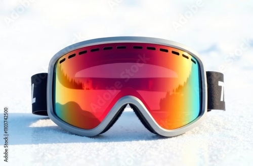 ski goggles on snow photo