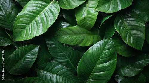 Lush Green Leaves Background for Natural and Organic Themes, Perfect for Textures, Art, and Environmental Designs in Photography Projects and Websites