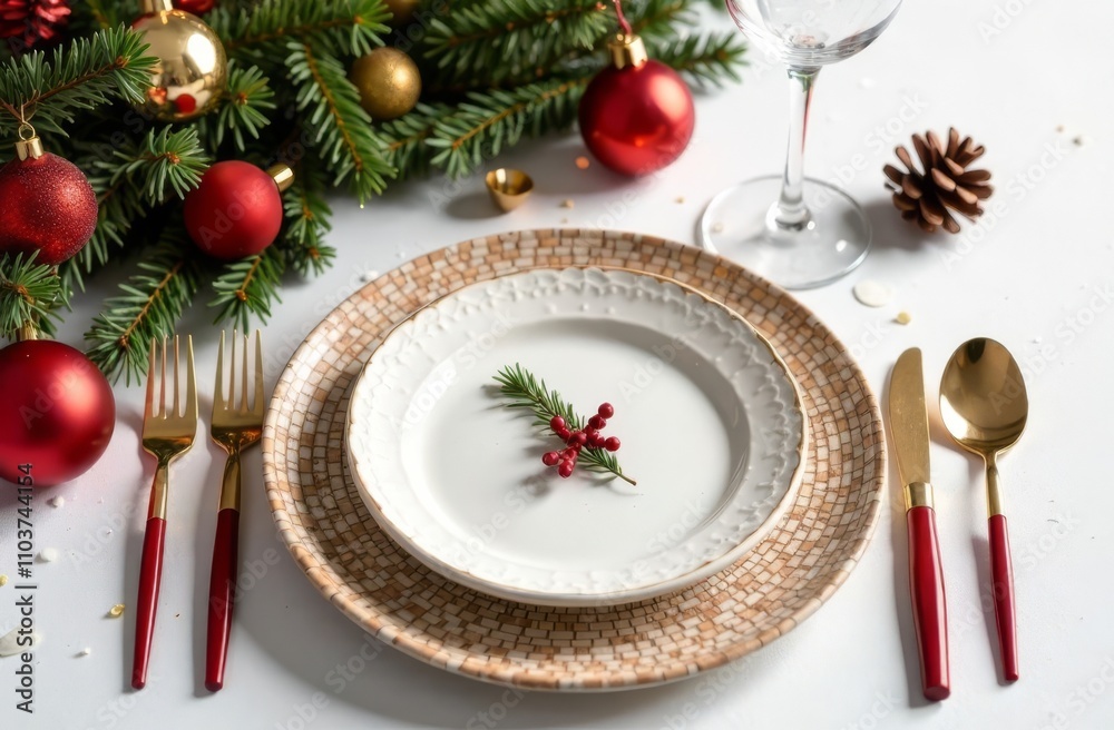 christmas table setting with christmas decorations christmas table setting with christmas decorations