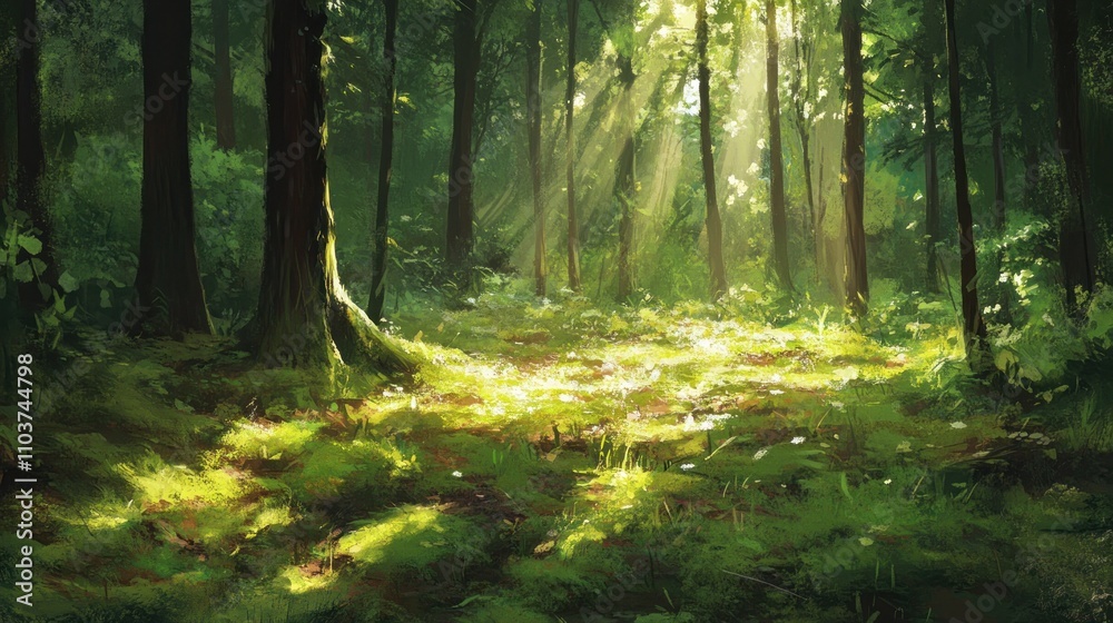 Obraz premium Sunlight in the Forest