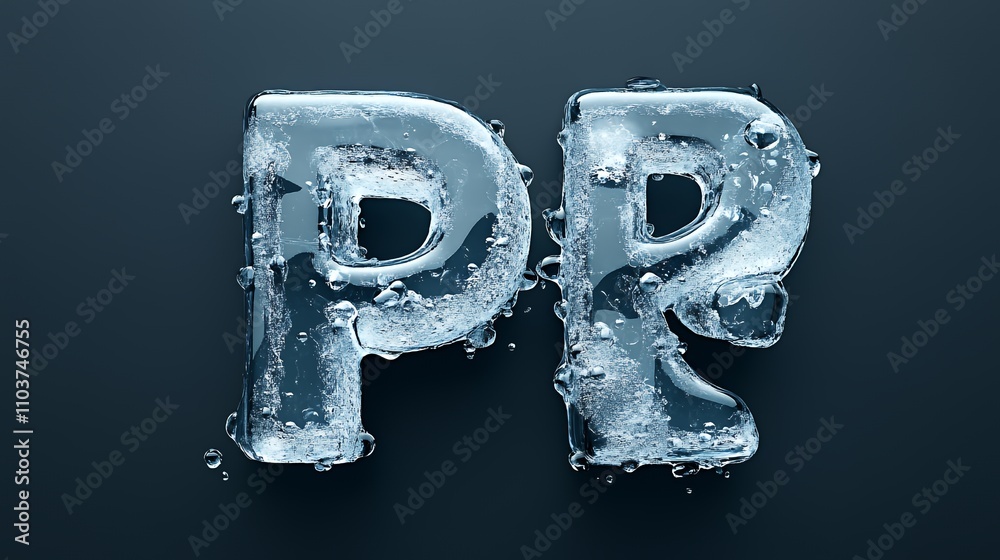 Transparent ice letters Transparent ice letters
