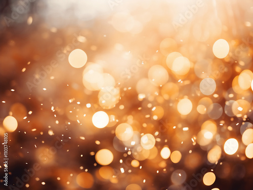 Background with shimmering soft bokeh lights in a defocused arrangement