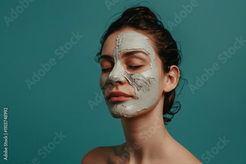 Young woman getting a facial treatment in a beauty salon generative ai