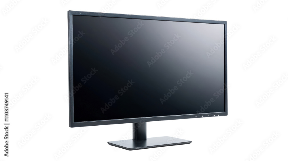 Sleek black computer monitor with minimalist design, perfect for office or home use. Ideal for gaming, work, or entertainment, providing modern aesthetic Sleek black computer monitor with minimalist design, perfect for office or home use. Ideal for gaming, work, or entertainment, providing modern aesthetic