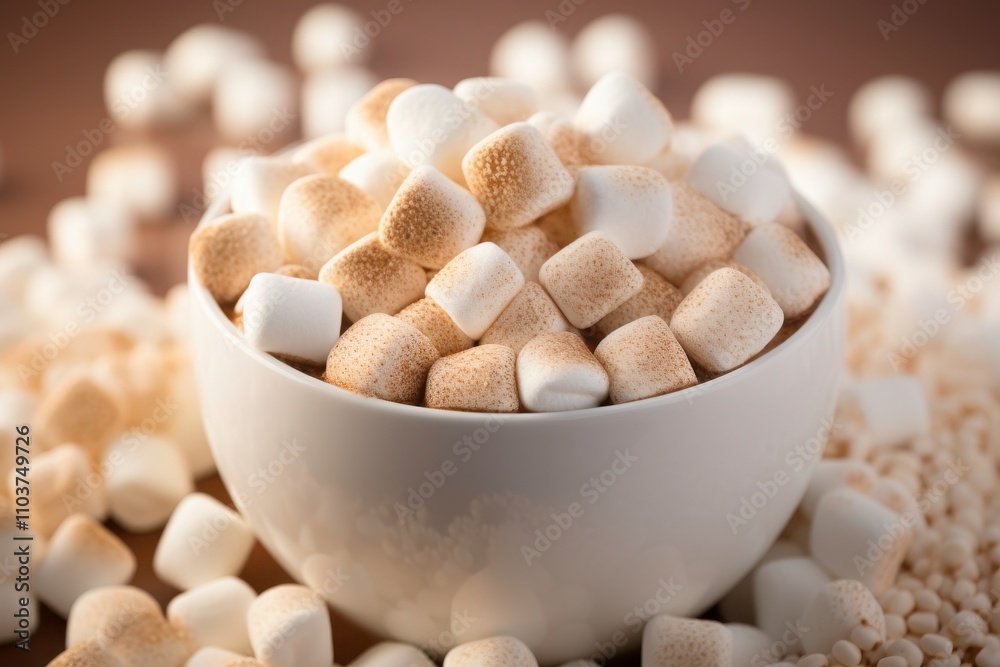 A Delightful Bowl of Miniature Marshmallows Surrounded by Sweet Treats Perfect for Cozy Nights, Desserts, and Creative Baking Adventures A Delightful Bowl of Miniature Marshmallows Surrounded by Sweet Treats Perfect for Cozy Nights, Desserts, and Creative Baking Adventures