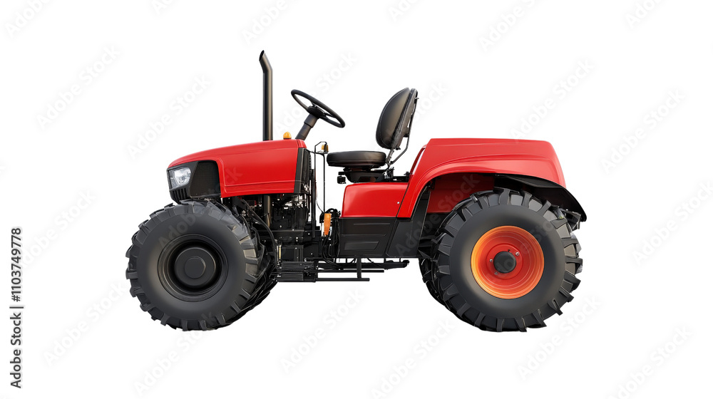 red tractor with large wheels, designed for agricultural tasks, showcasing modern and robust appearance. Ideal for farming and outdoor work red tractor with large wheels, designed for agricultural tasks, showcasing modern and robust appearance. Ideal for farming and outdoor work