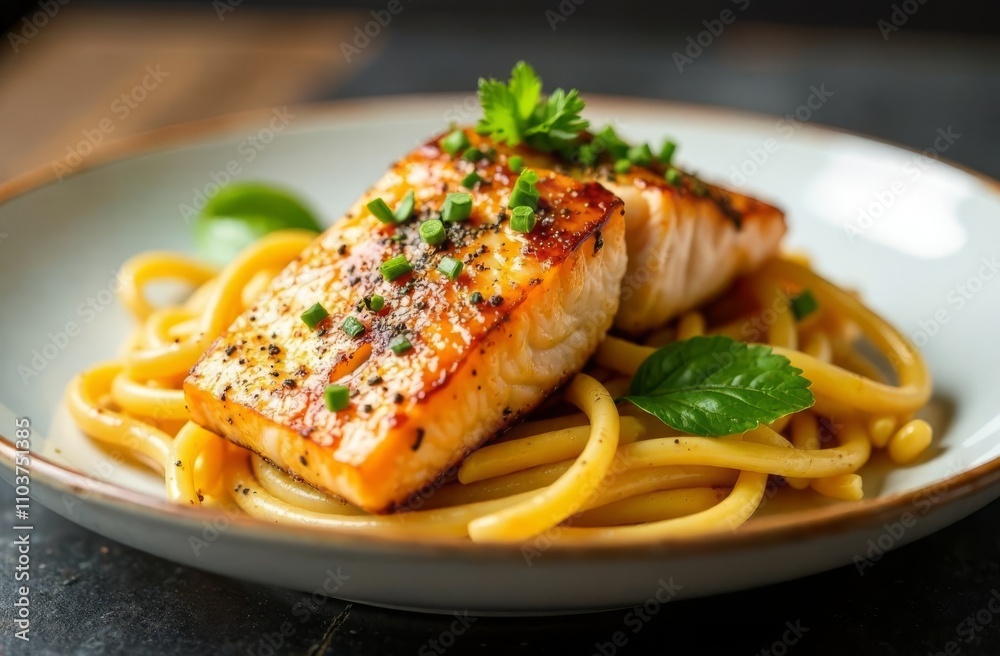 grilled salmon steak with pasta grilled salmon steak with pasta
