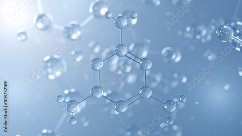Fototapeta Naklejka Na Ścianę i Meble -  melamine molecular structure 3d, triazine, structural chemical formula view from a microscope