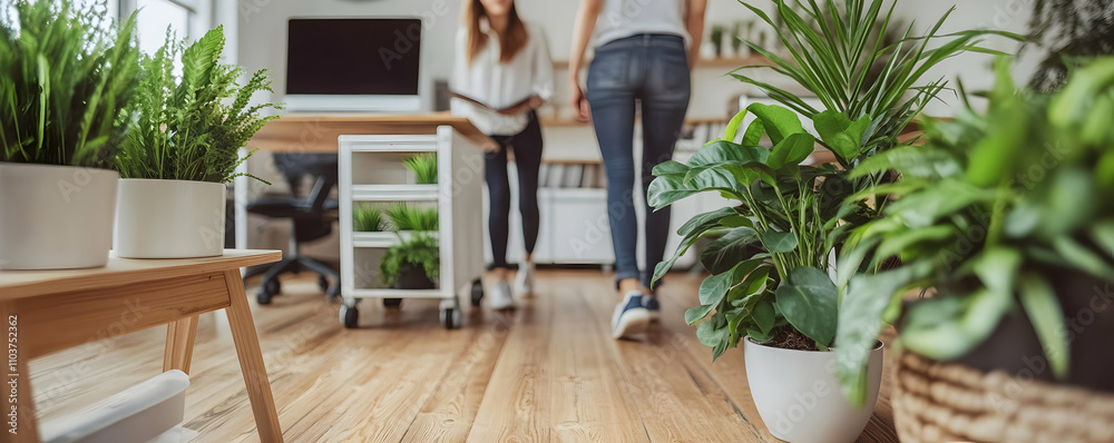Indoor Plants Flourish in Modern Office Setting Indoor Plants Flourish in Modern Office Setting