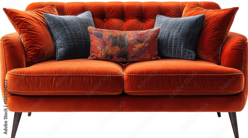 Fototapeta premium Leather Sofa isolated on white background