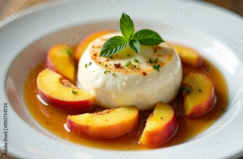 Burrata with peaches 