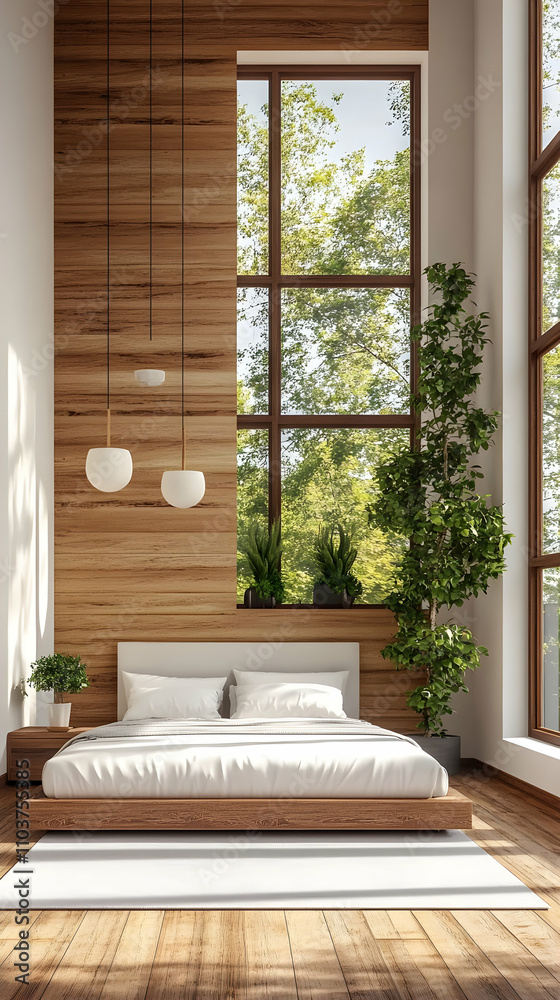 Modern Minimalist Bedroom Design with Natural Wood Modern Minimalist Bedroom Design with Natural Wood