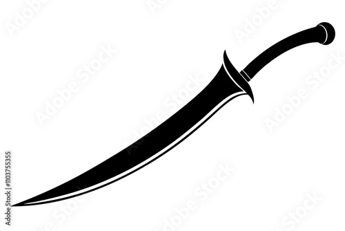 Curved Scimitar Silhouette – Sleek Sharp Blade Design