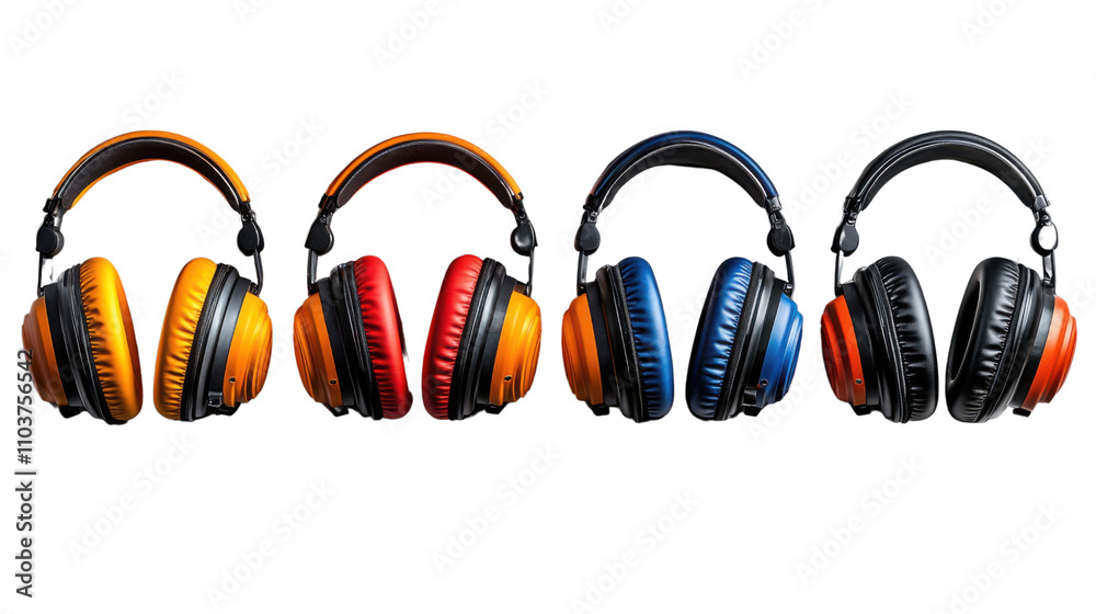 Naklejka premium Set of Headphone isolated on white background